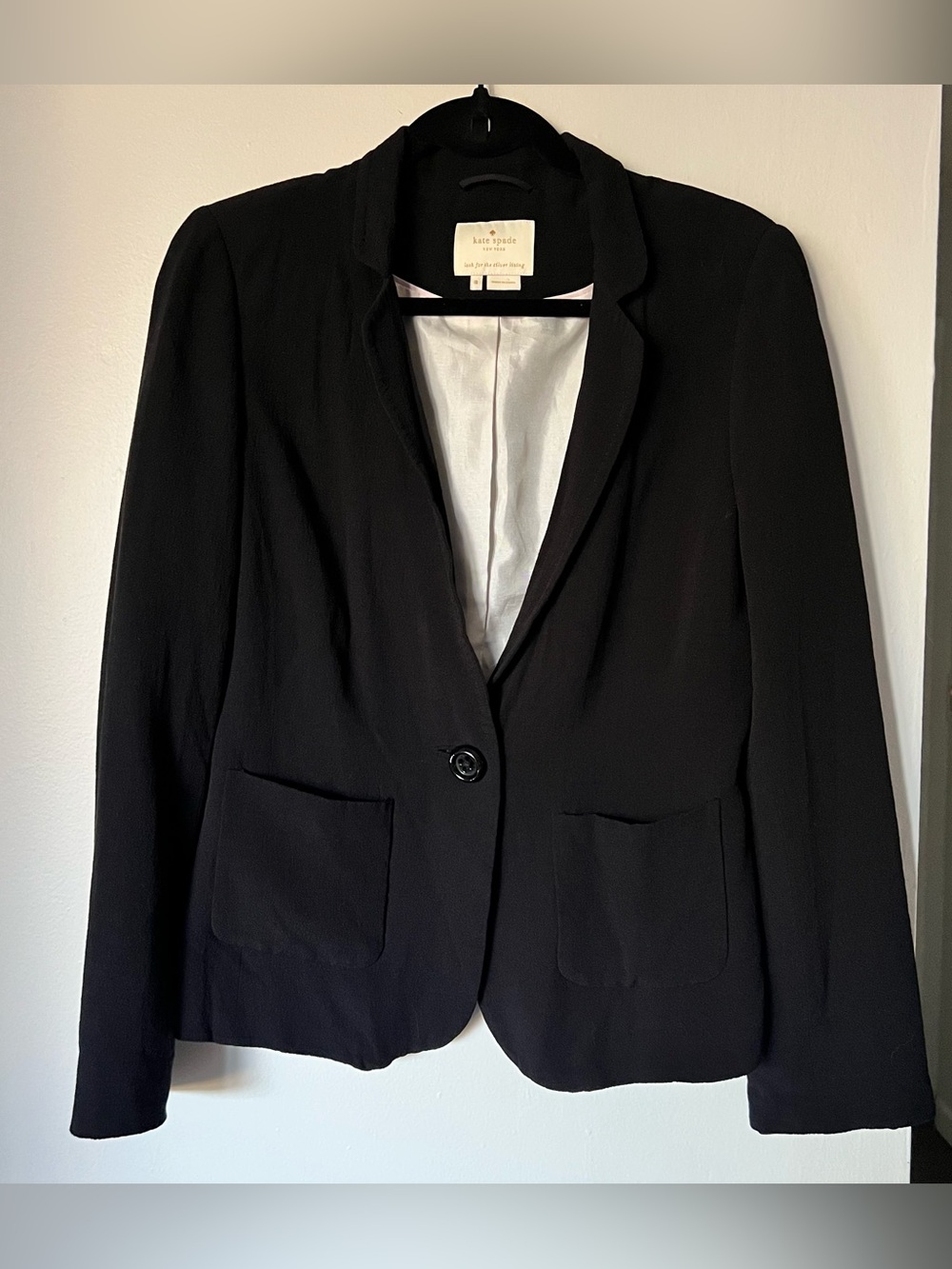 kate spade Black Single-Button Tailored  Blazer size 8